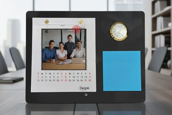 AC A Black Acrylic Clock Desktop Calendar