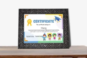 CB A Maroon with Cheak Brown Framed Certificates