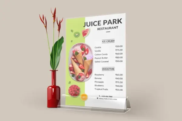 FM A Flat Menu Cards