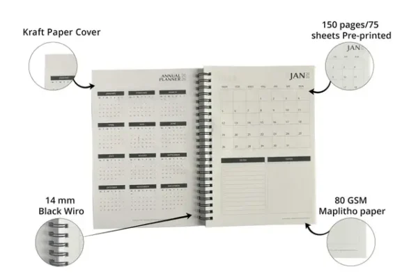 Kraft Personal Softcover Wiro Diary