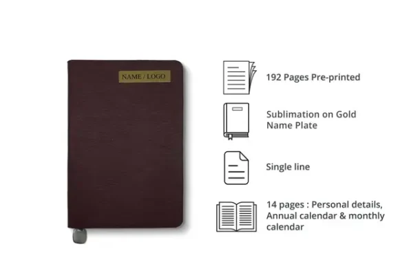 LP B Plum Purple Leatherette Diary