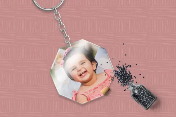OC A Octagon Shape Keychain