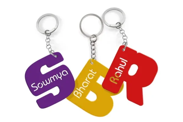 PK A Alphabet with Name Keychain