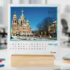 QW A Small Square Wooden Base Calendar