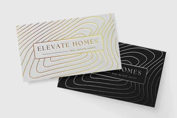 RF A Raised Foil Business Cards