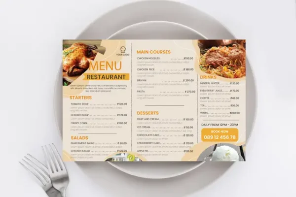 TR A Tri-fold Menu Cards