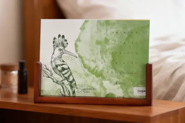 UD A U Wooden Desktop Calendar